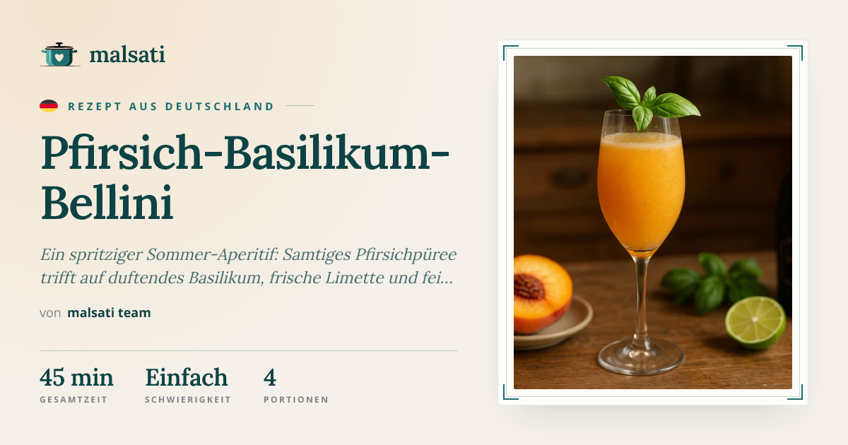 Pfirsich-Basilikum-Bellini – Rezept aus Italien | malsati
