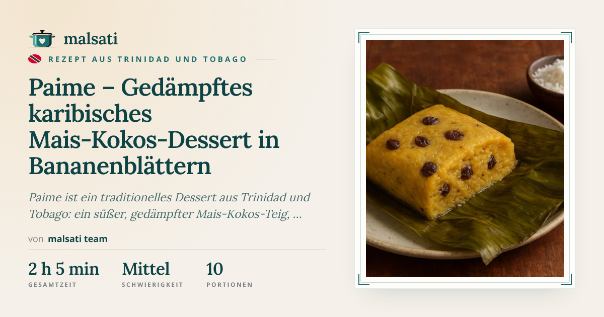 Paime – Gedämpftes karibisches Mais-Kokos-Dessert in Bananenblättern