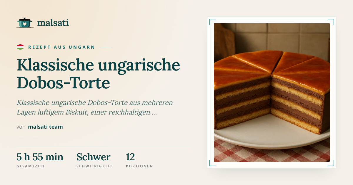 Klassische ungarische Dobos-Torte – Rezept aus Ungarn | malsati