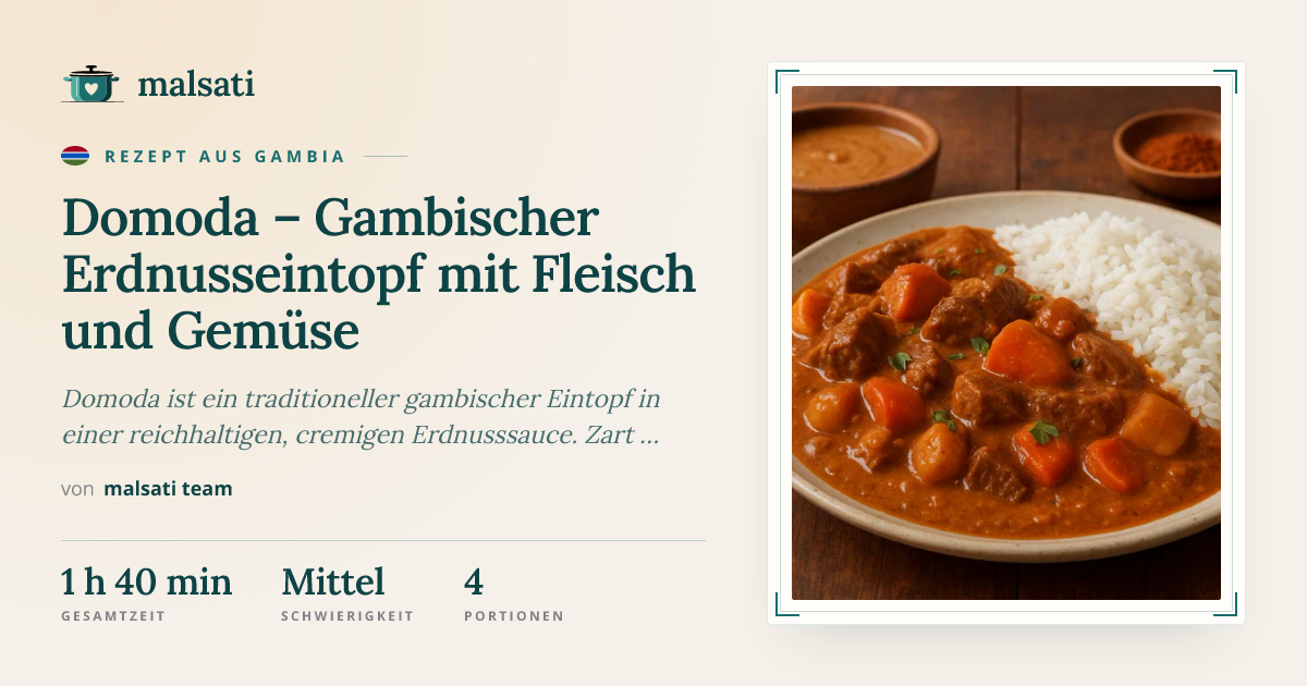 Domoda – Gambischer Erdnusseintopf mit Fleisch und Gemüse | malsati