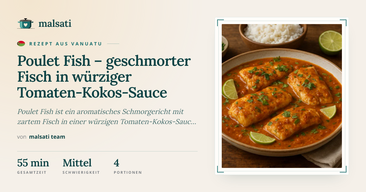 Poulet Fish – geschmorter Fisch in würziger Tomaten-Kokos-Sauce | malsati
