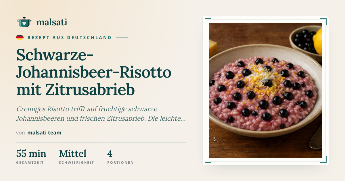 Schwarze-Johannisbeer-Risotto mit Zitrusabrieb – Rezept aus Deutschland