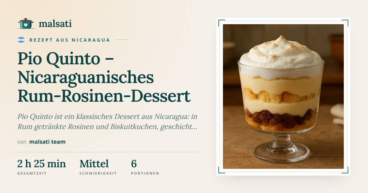 Pio Quinto – Nicaraguanisches Rum-Rosinen-Dessert – Rezept | malsati