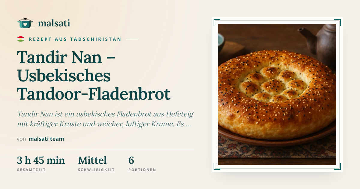 Tandir Nan – Usbekisches Tandoor-Fladenbrot – Rezept aus Tadschikistan