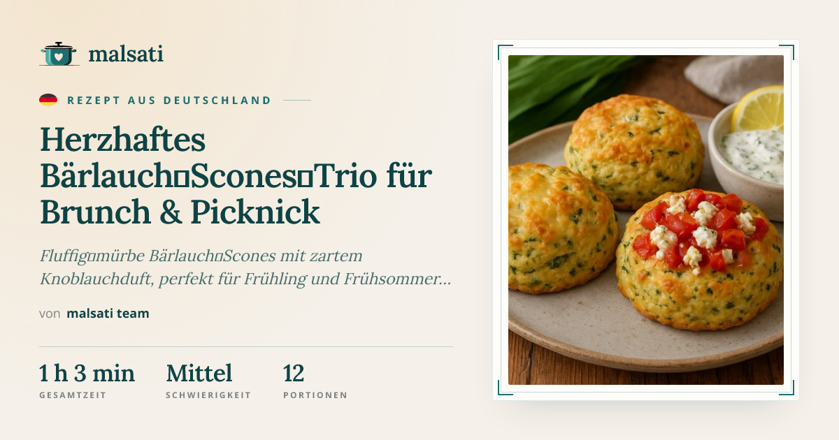 Herzhaftes Bärlauch‑Scones‑Trio für Brunch & Picknick | malsati